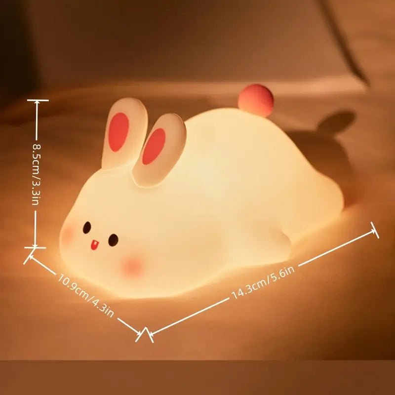 Actie Bedlampje Nachtlampje - Fijn Konijn- USB oplaadbaar - met Timer