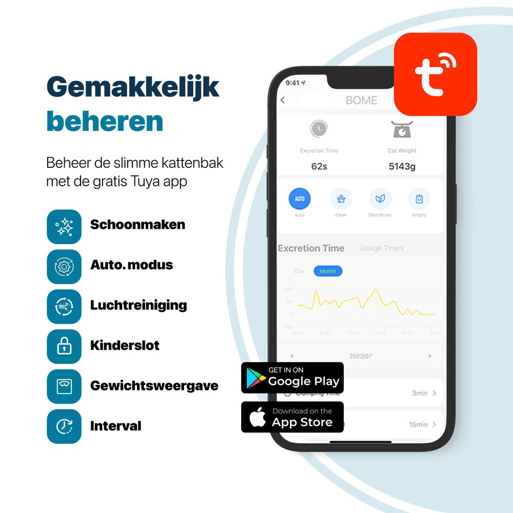 Automatische Kattenbak - Zelfreinigend - Met App en Touchscreen - Zilverkleurig