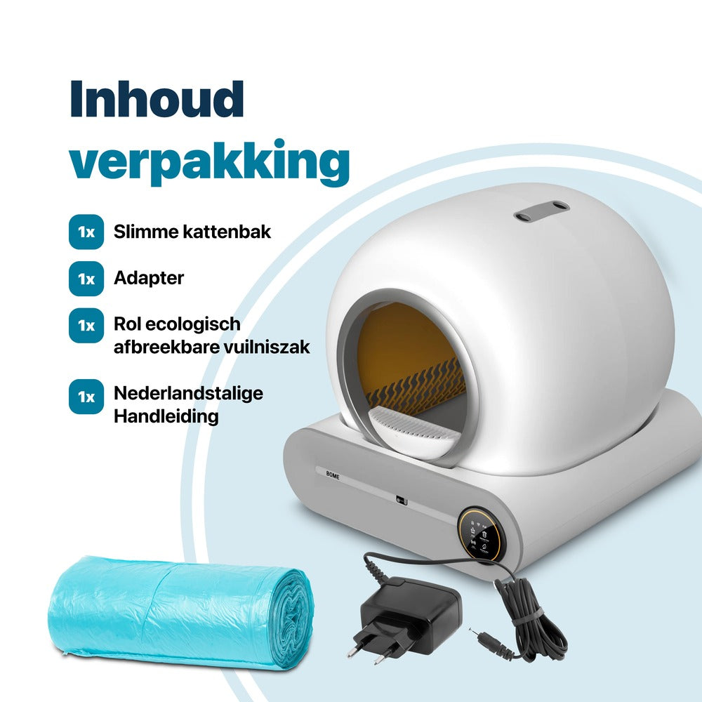 Automatische Kattenbak - Zelfreinigend - Met App en Touchscreen - Zilverkleurig