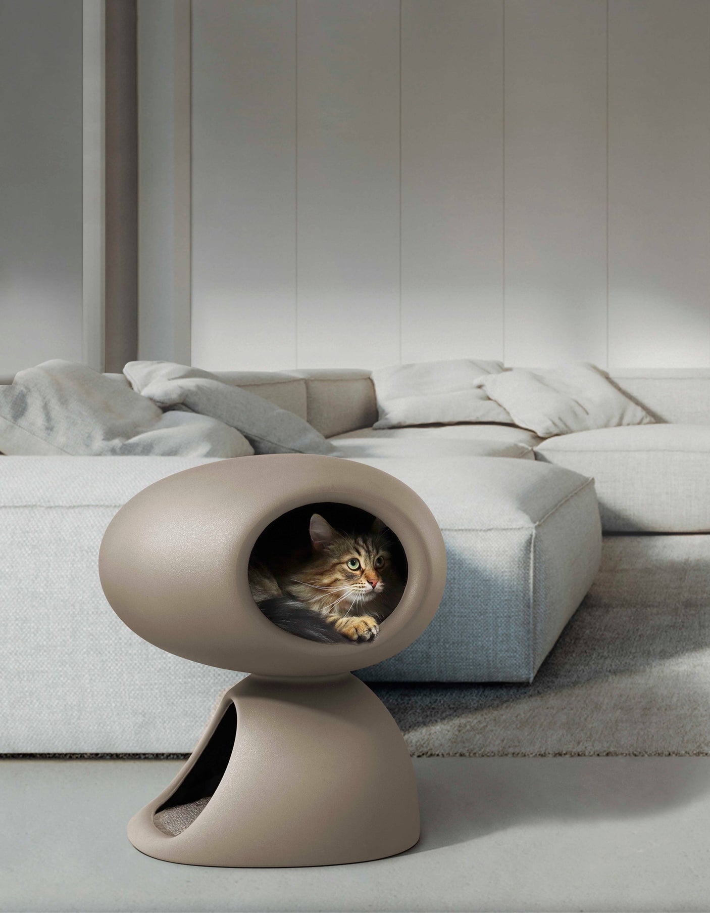 United Pets - Design kattenbed met krabpaal en knuffel
