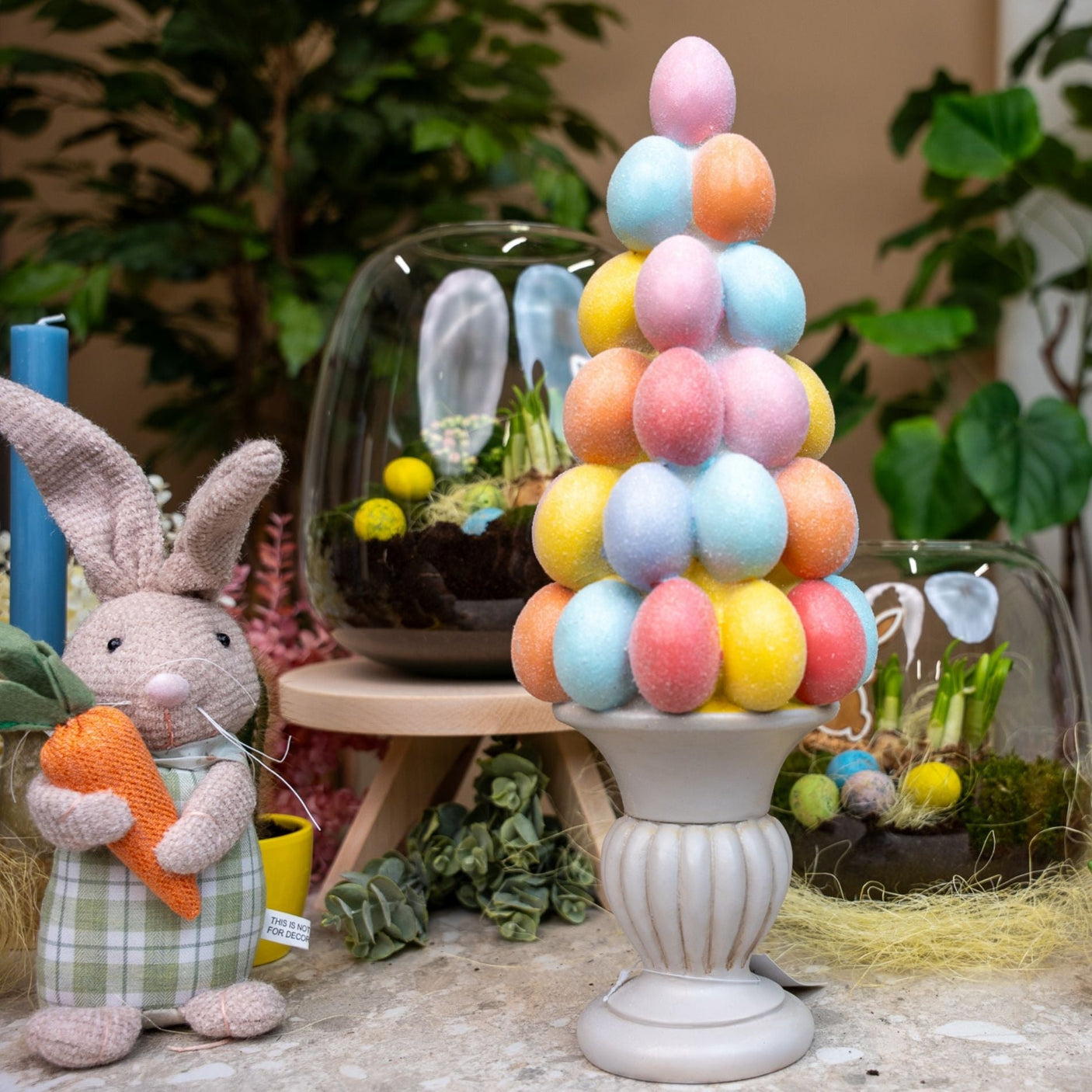 Easter Egg Tree Decoration - Glitter Pastel Eggs - ↑ 40 Cm