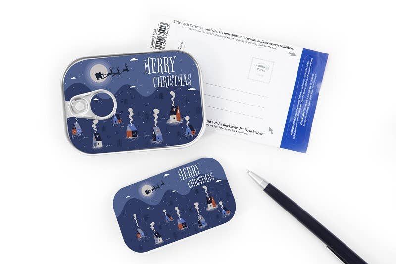 Kaart in blikje Leukste kaartje van Nederland Merry Christmas 4 Origineel kerstkaartje versturen