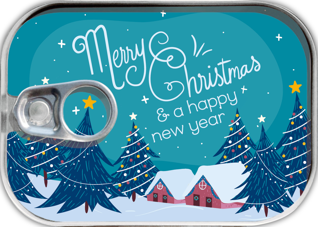 Kaart in blikje Leukste kaartje van Nederland Merry Christmas en happy newyearHet Origineelste Kerstkaartje