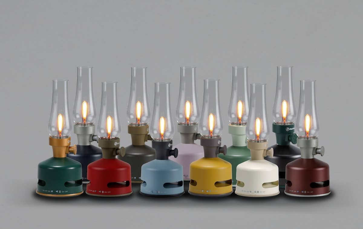 MoriMori designlamp overzicht met bluetooth speaker en traploos dimbare Ledverlichting