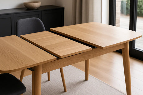 Moderne eetkamertafel met uitschuifbaar blad