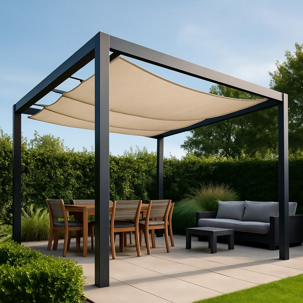 Pergola met doek: Schaduw, sfeer en flexibiliteit in je tuin
