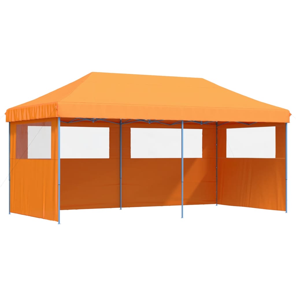 Partytent inklapbaar pop-up met 3 zijwanden oranje