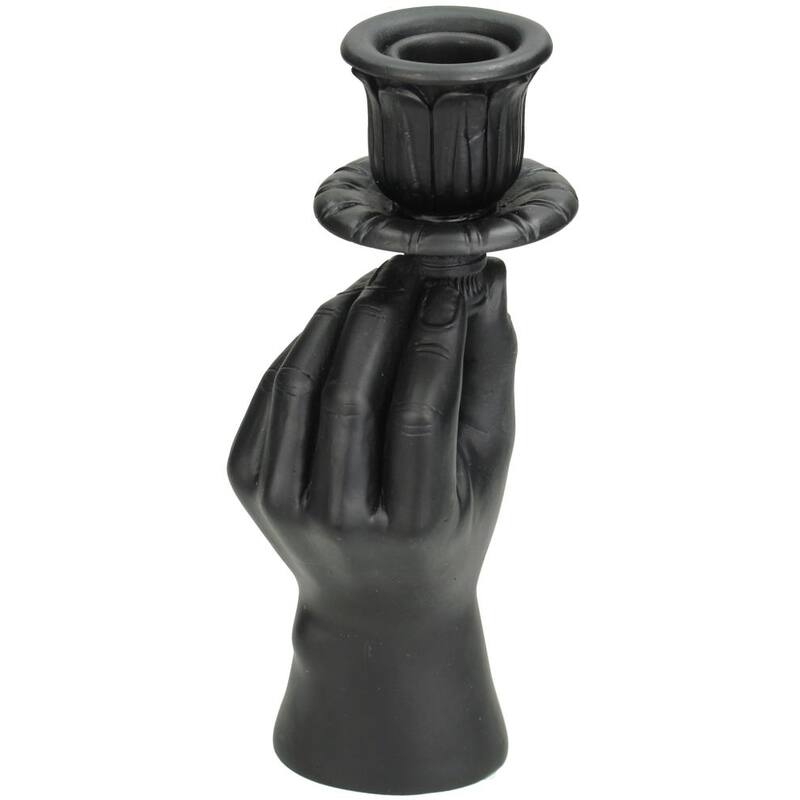 Candle Holder - Hand Black - ↑ 20 Cm