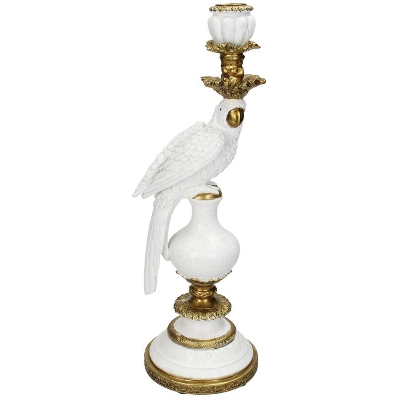 Candle Holder With White Bird - ↑ 40 Cm