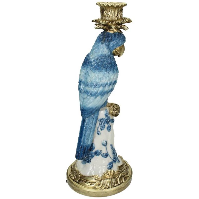 Candle Holder With Blue Bird - ↑ 36 Cm