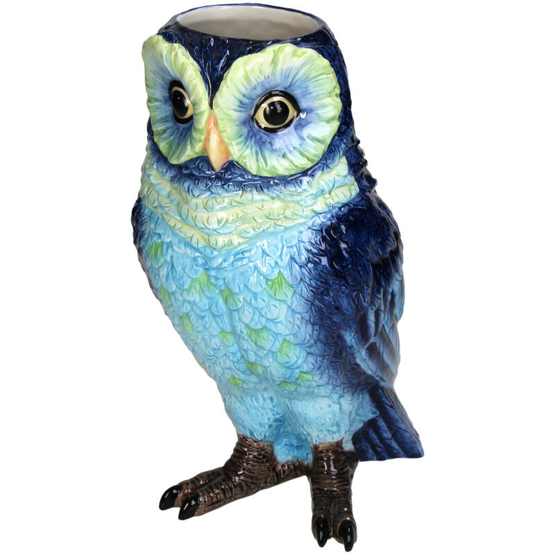 Vase Owl Dolomite Blue - 21,3Cm