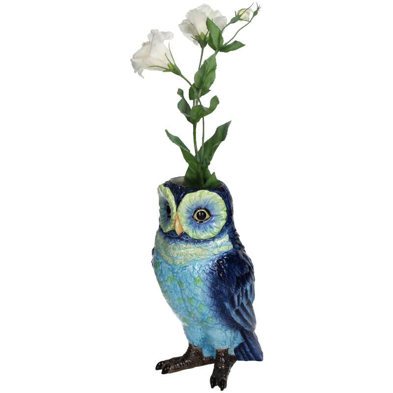 Vase Owl Dolomite Blue - 21,3Cm