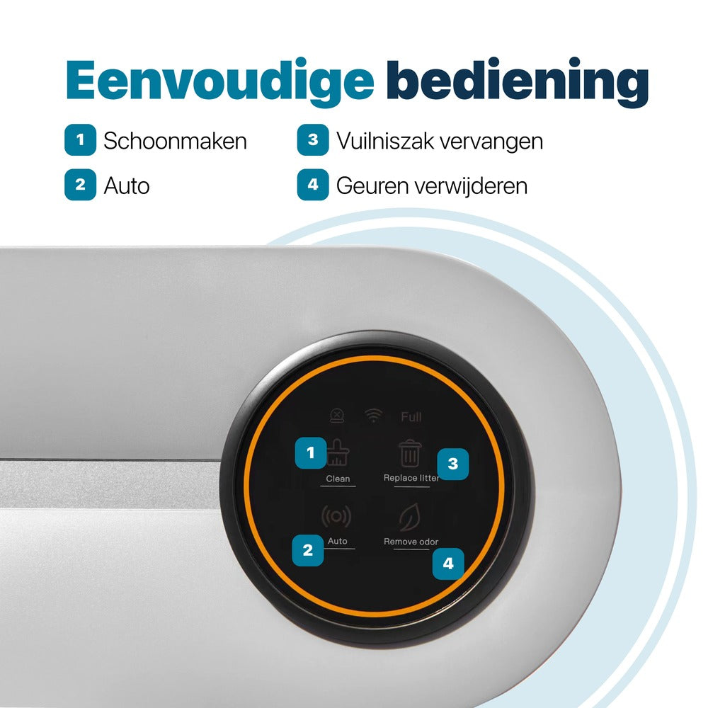 Automatische Kattenbak - Zelfreinigend - Met App en Touchscreen - Zilverkleurig