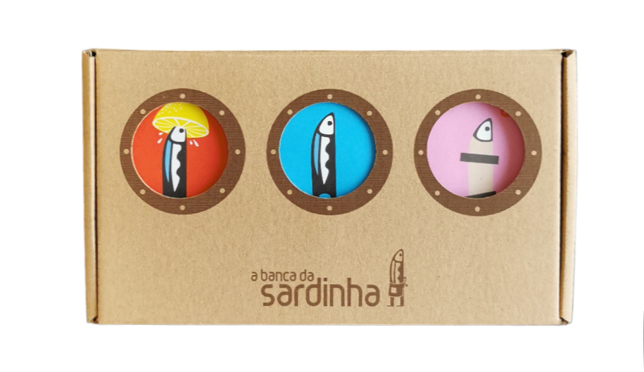 Sardinha Sardientjes Cadeau Set  | De Lekkerste sardientjes | 3 Blikjes in Moderne Creatieve Geschenkverpakking