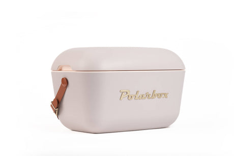 Polarbox cooler 20l Classic Gold retro chic with leather strap