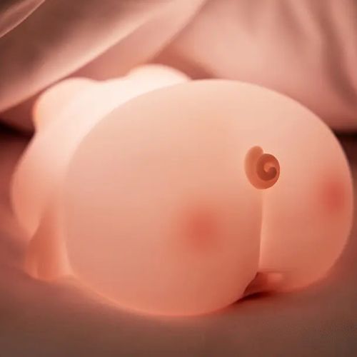 Actie Bedlampje Nachtlampje -Biggetje met dikke Billen- USB oplaadbaar - met Timer