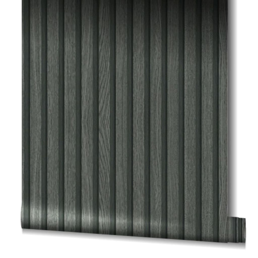 Behang Botanica Wooden Slats zwart en grijs