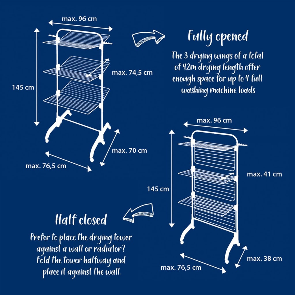 Droogtoren Comfort Tower 420 wit