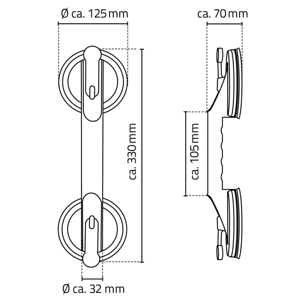 Handgreep zuignappen 12 cm 100 kg A0150201