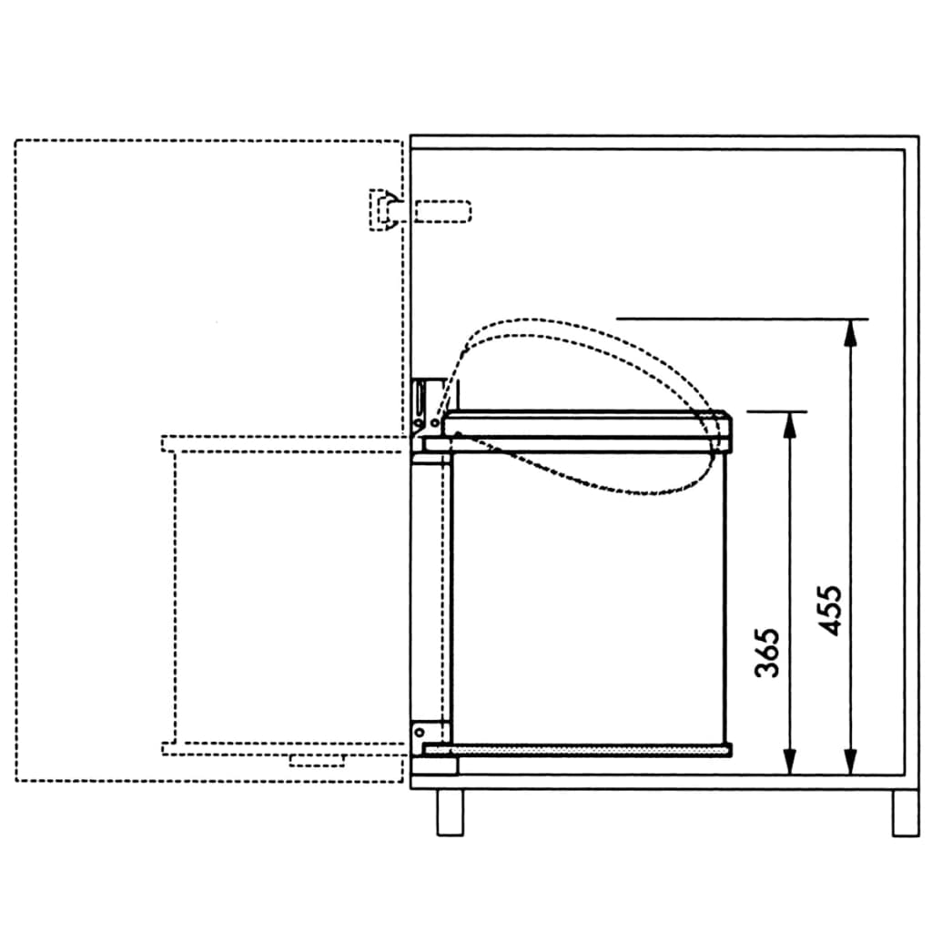 Inbouw afvalemmer Compact-Box M 15 L roestvrij staal 3555-101