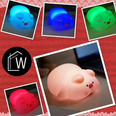 Actie Bedlampje Nachtlampje -Biggetje met dikke Billen- USB oplaadbaar - met Timer