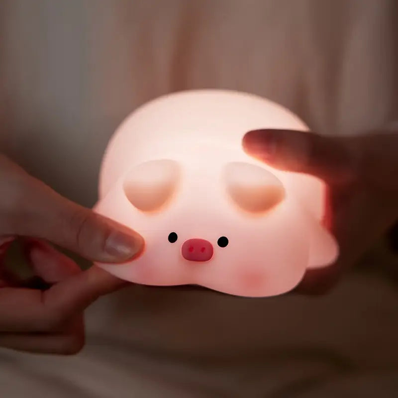 Actie Bedlampje Nachtlampje -Biggetje met dikke Billen- USB oplaadbaar - met Timer