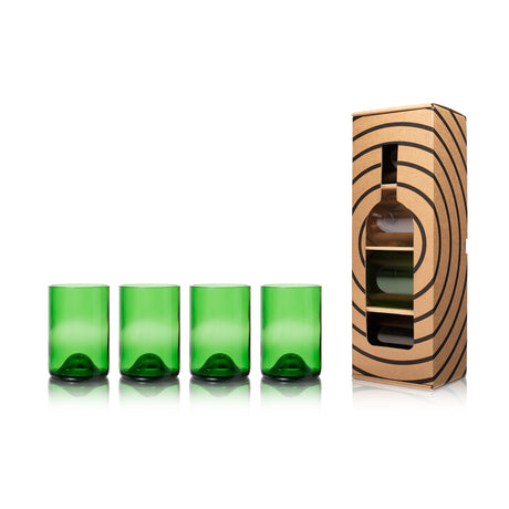 Tumbler 4-pack - Gemaakt van gerecycled glas uit oude wijnflessen
