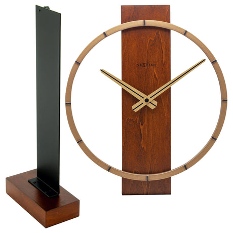 Table / Wall clock - 34 x 27 cm - Wood/Steel -  'Carl Small'