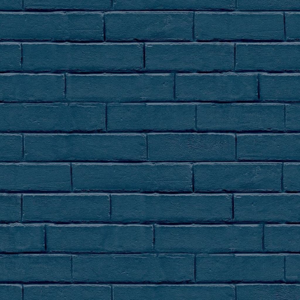 Behang Good Vibes Brick Wall blauw