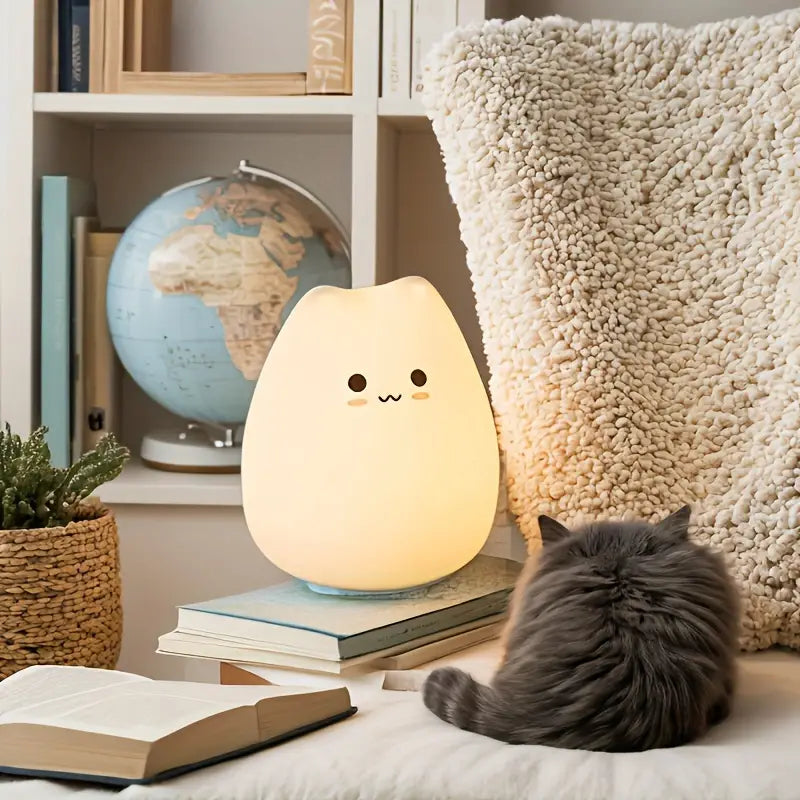 Actie Bedlampje Nachtlampje  - Poezelige Poes  - Meer Kleuren led