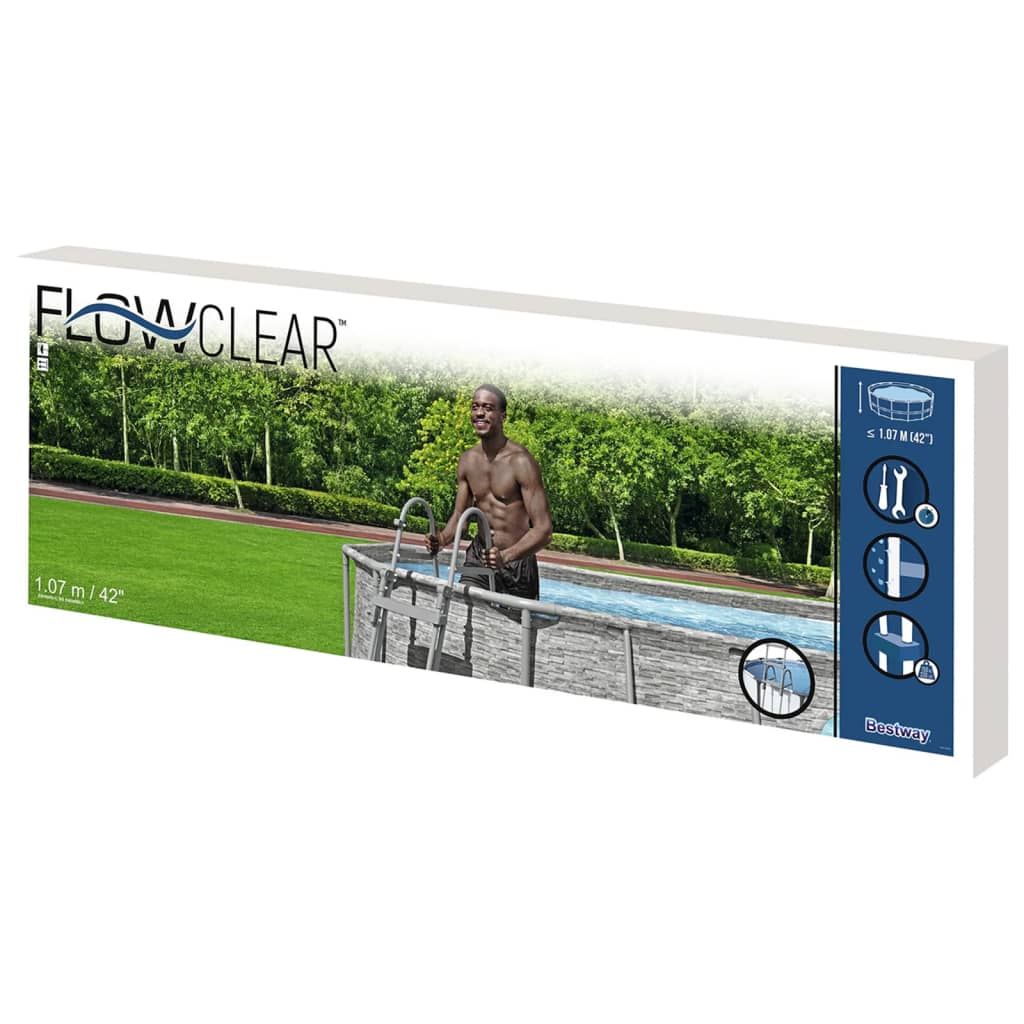 Zwembadladder Flowclear met 4 treden 107 cm