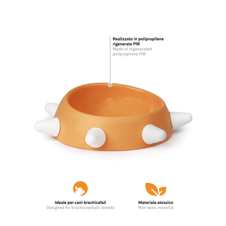 United Pets - Schuine Coole Design Voerbak voor Honden - Italië (Milaan) - Ideaal voor Brachycefale (Kort Snuitige) Honden - 500 ml!