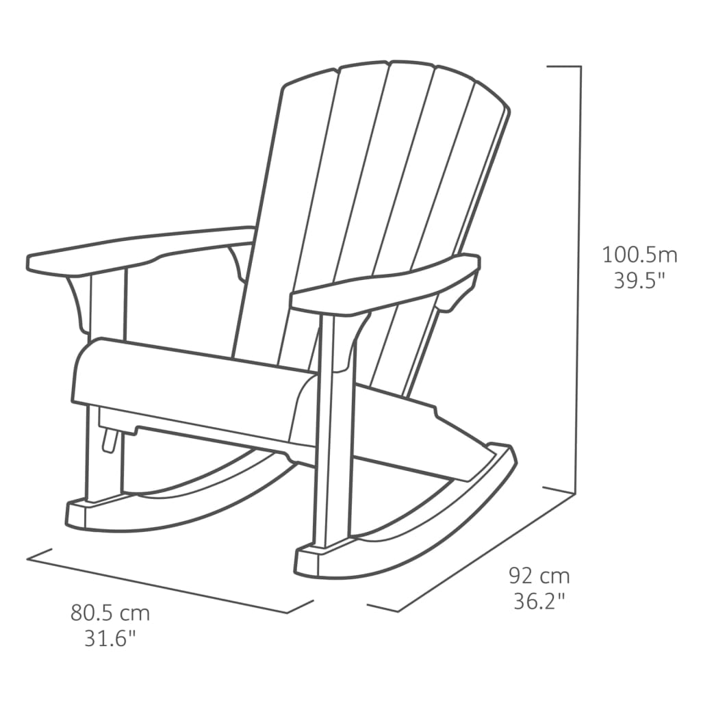 Schommelstoel Adirondack Troy grafietkleurig