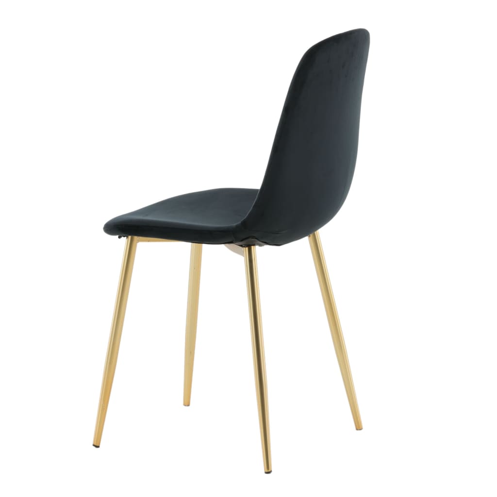 Venture Home Eetkamerstoelen 2 St Polar Fluweel Zwart En Messing