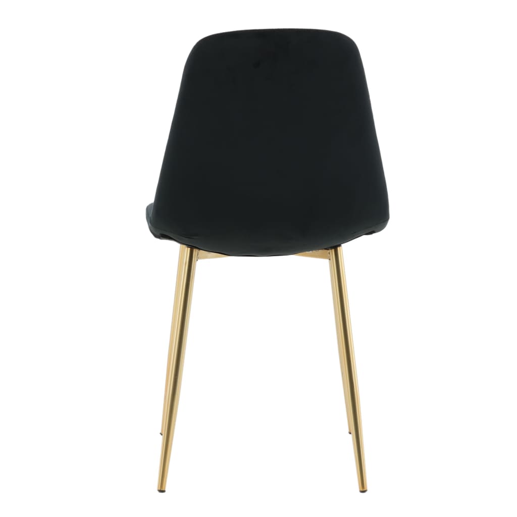 Venture Home Eetkamerstoelen 2 St Polar Fluweel Zwart En Messing