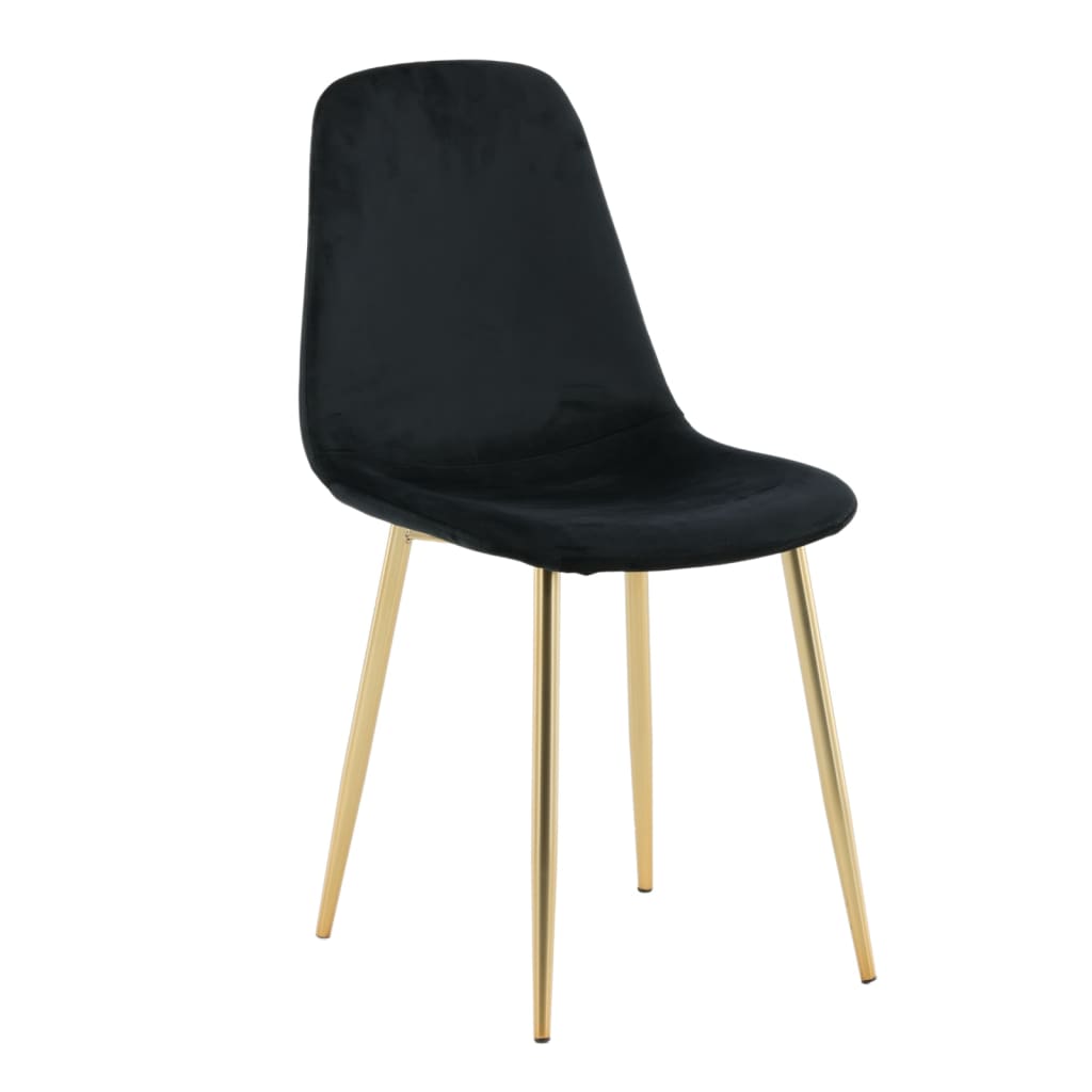 Venture Home Eetkamerstoelen 2 St Polar Fluweel Zwart En Messing