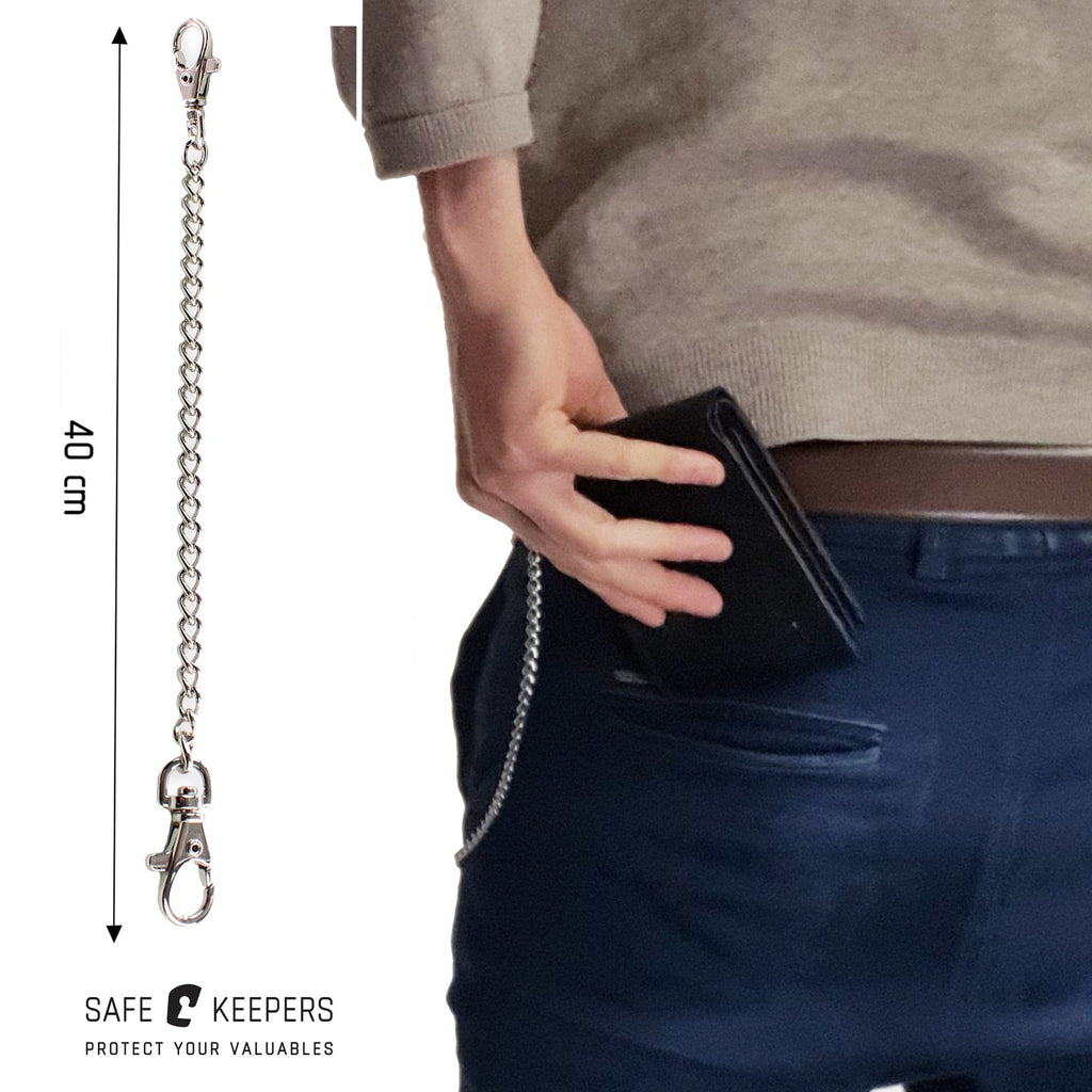 Portemonnee Met Ketting - Xl Biker Wallet - Wallet Chain - Extra Uitgebreid - Grote Portemonnee - Rund Leer - Rfid Skimm Protected - Leder