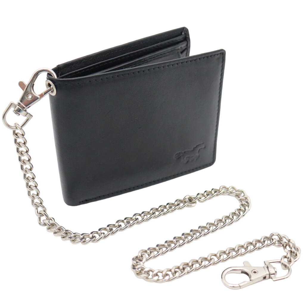 Compacte Portemonnee Mannen Met Tracker  - Portefeuille Met Ketting - Bluetooth Tracker En Ketting - Zwart Hunter