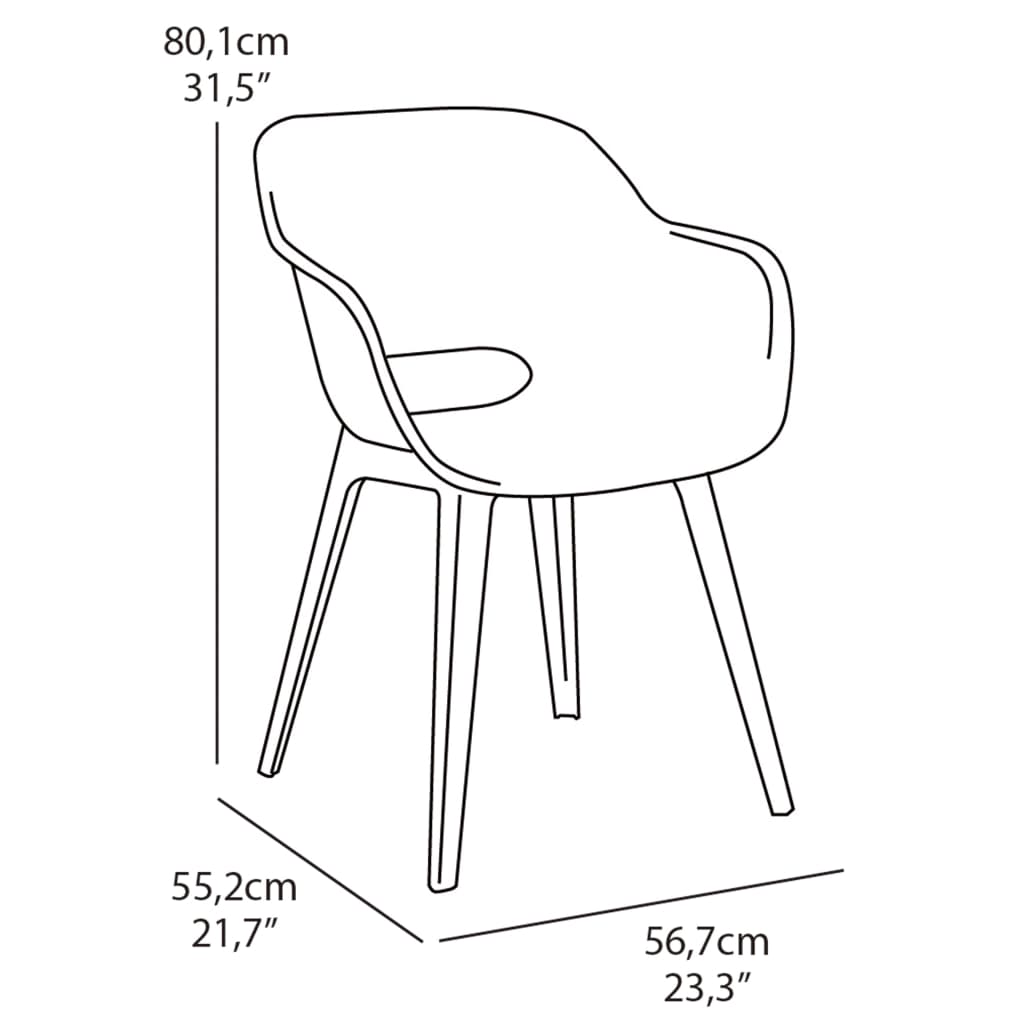 Tuinstoelen Akola 2 st grijs