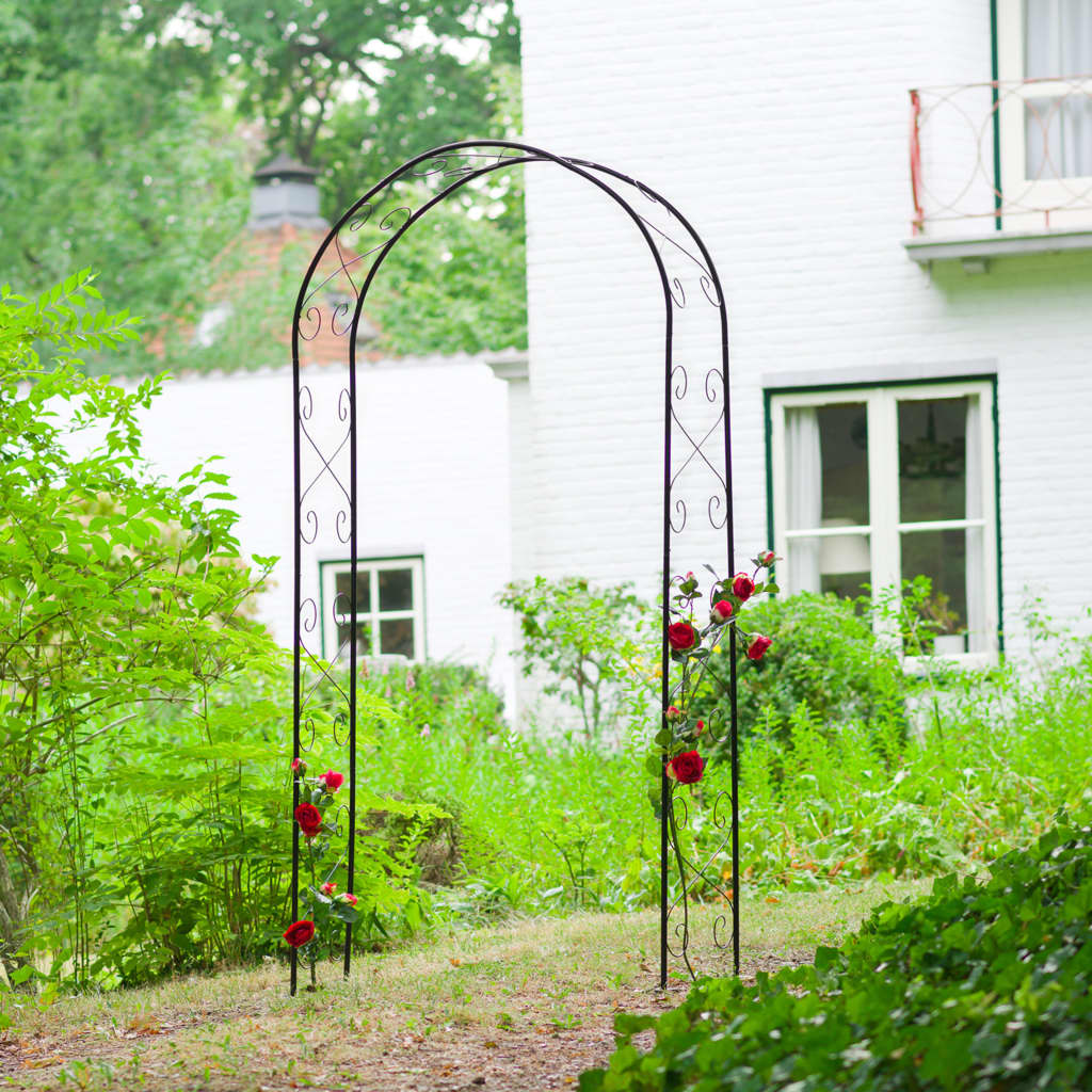 Tuinboog 100x37x230 cm metaal zwart