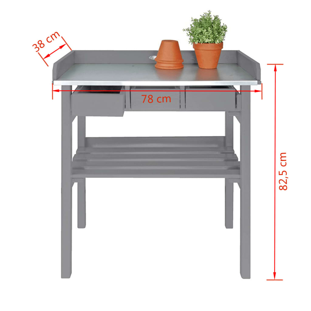 Esschert Design Tuinwerktafel Grijs Cf29G