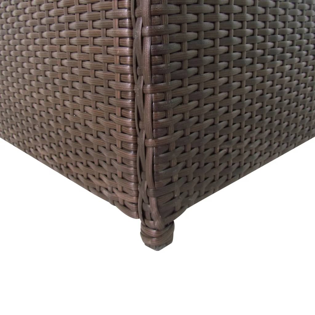 Tuinbox 120X50X60 Cm Poly Rattan Bruin