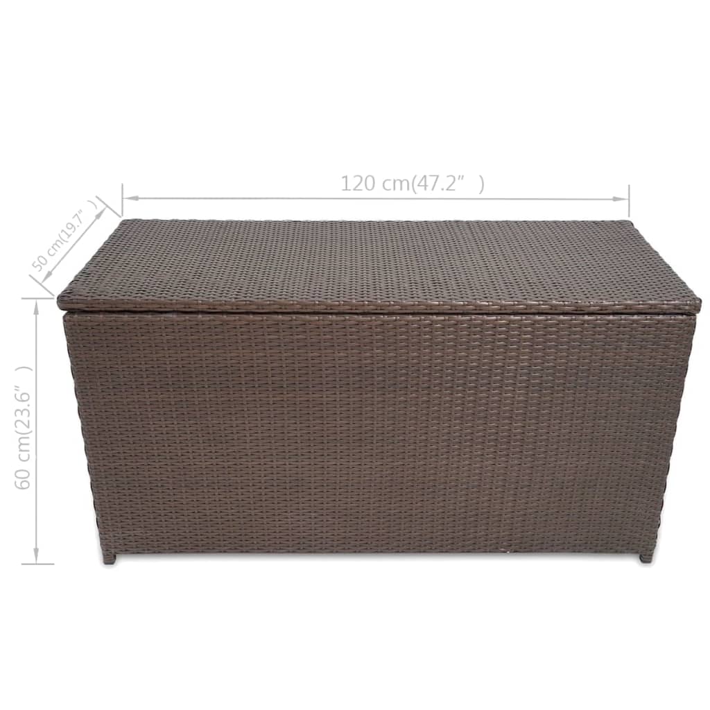 Tuinbox 120X50X60 Cm Poly Rattan Bruin