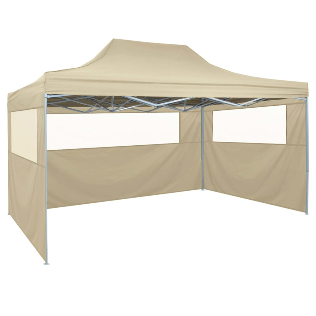 Vouwtent Pop-Up Met 4 Zijwanden 3X4,5 M Wit Crème