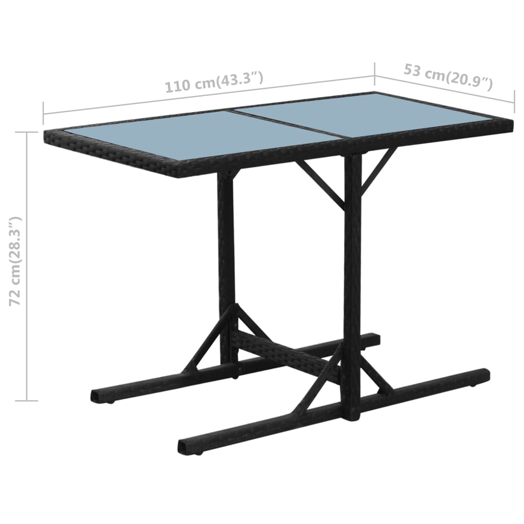 -Delige Bistroset Met Kussens Poly Rattan Zwart