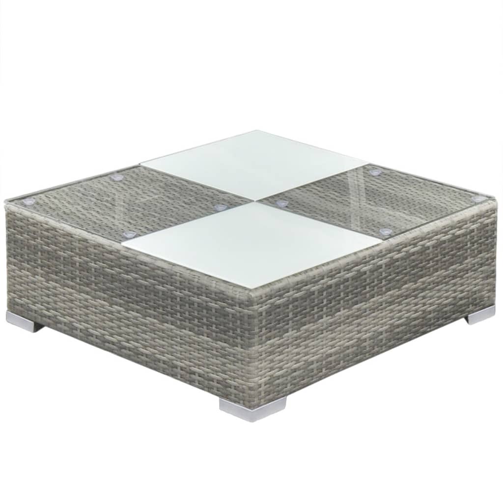 6-Delige Loungeset Met Kussens Poly Rattan Grijs Ja