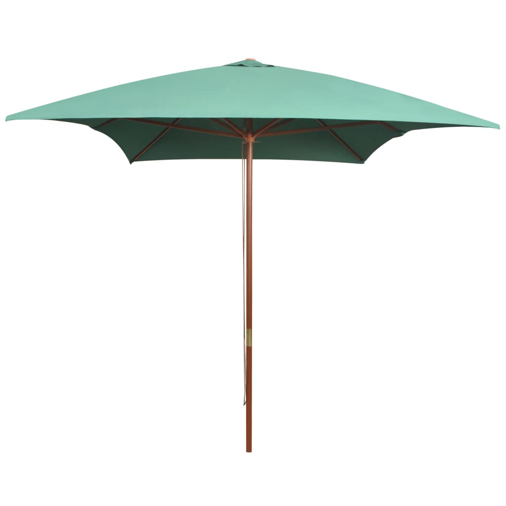 Parasol Met Houten Paal 200X300 Cm Groen