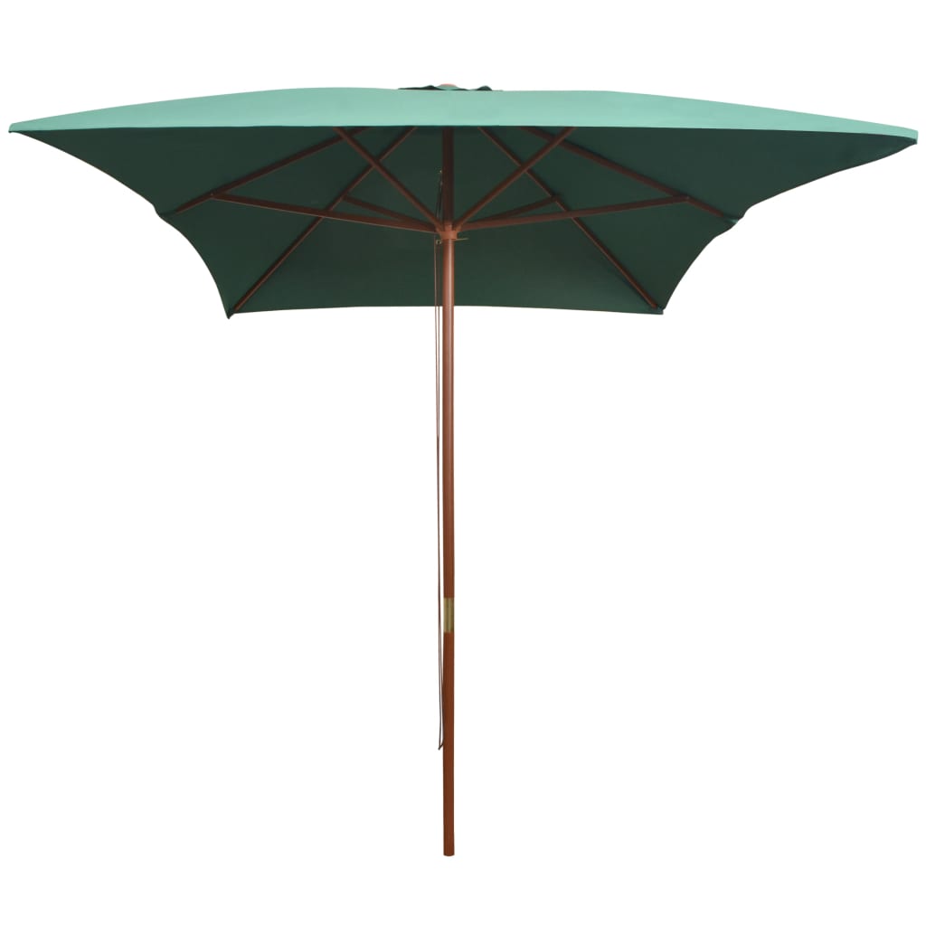 Parasol Met Houten Paal 200X300 Cm Groen