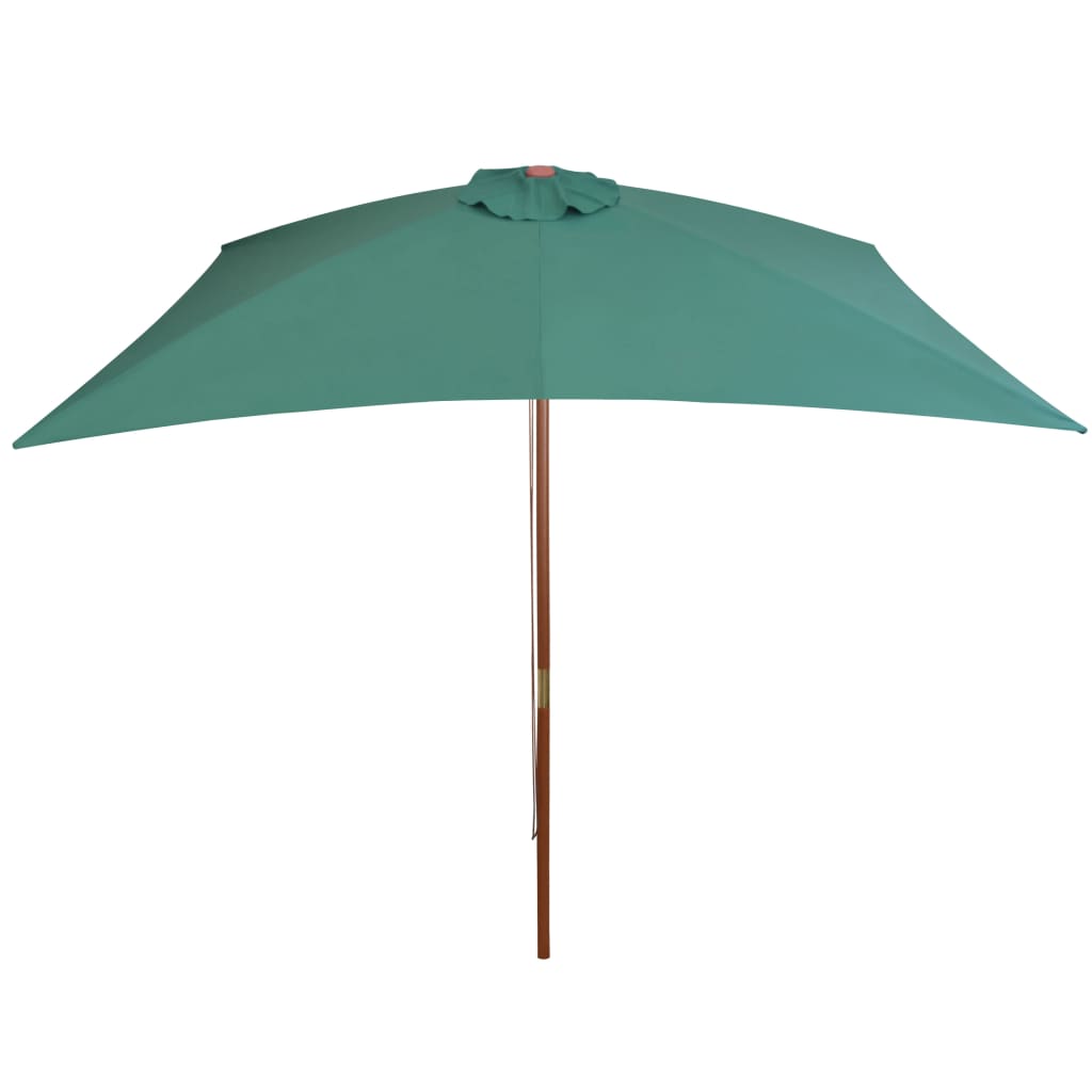 Parasol Met Houten Paal 200X300 Cm Groen