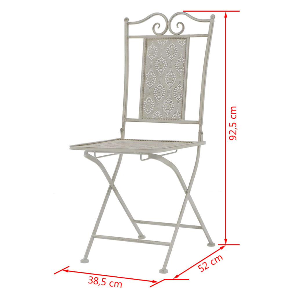 -Delige Bistroset Staal Grijs